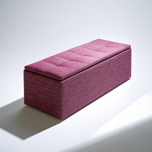Opbergbank met stoffen bekleding, kleur roze