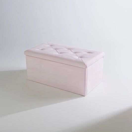 Opbergbank met stoffen bekleding, kleur roze